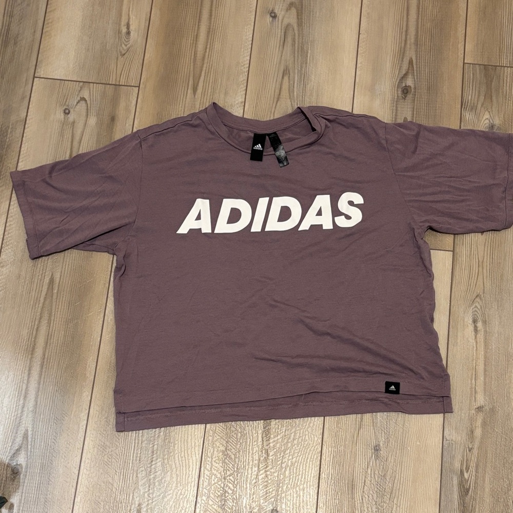 Adidas Mauve Tee with White Logo